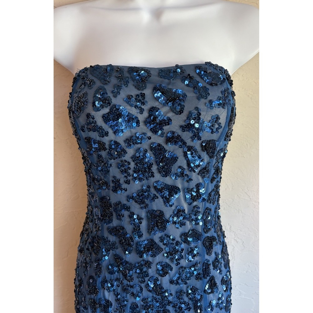 Vintage Y2K Cache Strapless Sequin Mermaid Gown 8 Formal Dress Romantic Tulle - Picture 8 of 11